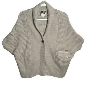 G-Star RAW Womens Small Parasol Shrug Knit Sweater Poncho Cardigan Wool neutral